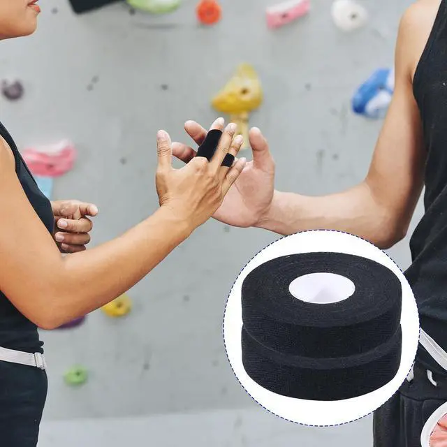 Alt view image 6 of 6 - 2 Rolls Finger Tape, Extra Strong Adhesive 0.6-Inch x 32-feet Athletic Tape for Fingers, Hands, & Toes, Rock Climbing Tape, Skin-Friendly Sports Tape for Outdoor Sports Climbing Football (Black)