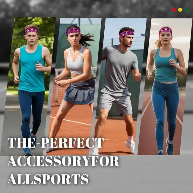 Alt view image 6 of 6 - Tie Headbands for Men Women,Pattern Gymwrap,Gym Workout Adjustable Non-Slip Sweatbands for Running,40 X 2.4In