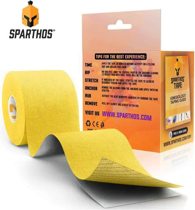 Alt view image 2 of 7 - Sparthos Kinesiology Tape Roll - Uncut KT Sports Kinesio K Tape | Waterproof, latex-free cotton, cuts to any size strips, muscle & joint support, sports recovery, physical therapy