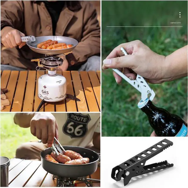 Alt view image 4 of 7 - 2 Pack Camping Cookware Gripper Hot Camping Cups Lifter Frying Pan Gripper Camping Cook Pot Lifter Clips Tongs Clamp Holder for Campfire Grill Cooking Outdoor Stove Backpacking Coffee Mug
