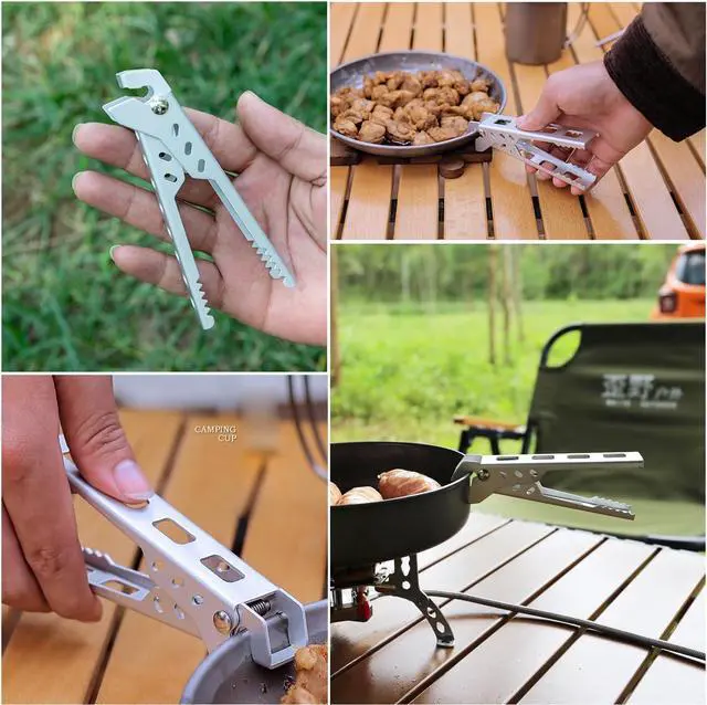 Alt view image 5 of 7 - 2 Pack Camping Cookware Gripper Hot Camping Cups Lifter Frying Pan Gripper Camping Cook Pot Lifter Clips Tongs Clamp Holder for Campfire Grill Cooking Outdoor Stove Backpacking Coffee Mug