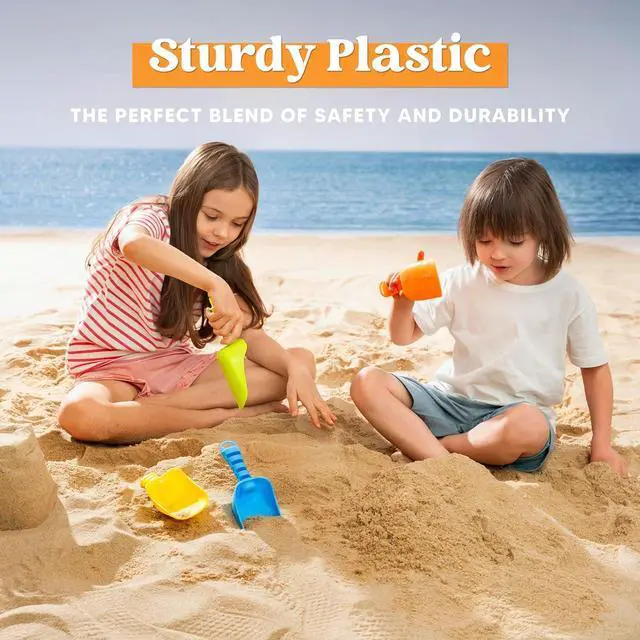 Alt view image 2 of 7 - Sloosh Beach Sand Shovels for Kids - 4 Packs Shovels Colorful Scoops Travel Sand Toys for Toddlers Kids Outdoor Digging Play, Heavy Duty Plastic Garden Planting Shovels Spades Sets Sandbox Toys