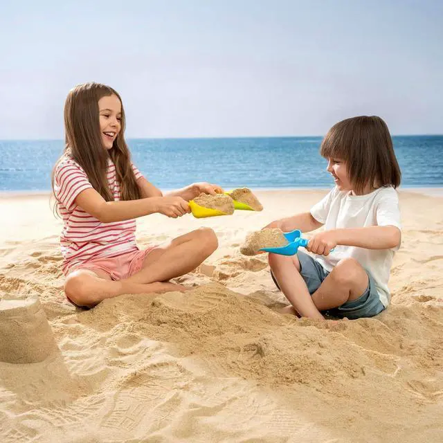 Alt view image 7 of 7 - Sloosh Beach Sand Shovels for Kids - 4 Packs Shovels Colorful Scoops Travel Sand Toys for Toddlers Kids Outdoor Digging Play, Heavy Duty Plastic Garden Planting Shovels Spades Sets Sandbox Toys