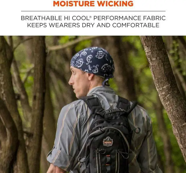 Alt view image 2 of 6 - Ergodyne Chill Its 6615 High-Performance Bandana Do Rag - Terry Cloth Sweatband