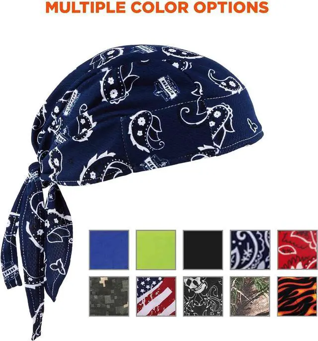 Alt view image 5 of 6 - Ergodyne Chill Its 6615 High-Performance Bandana Do Rag - Terry Cloth Sweatband