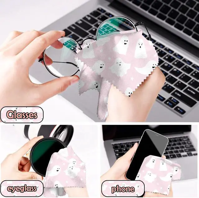 Alt view image 5 of 7 - 6 PCS Glasses Cleaning Cloth Eyeglass Cleaning Cloth Lens Eyeglasses Microfiber Cute Aesthetic Cloth for Unisex Women Girls Reusable Phone Screens Camera Multi-Patterns(6.3"x6.3")-Skull