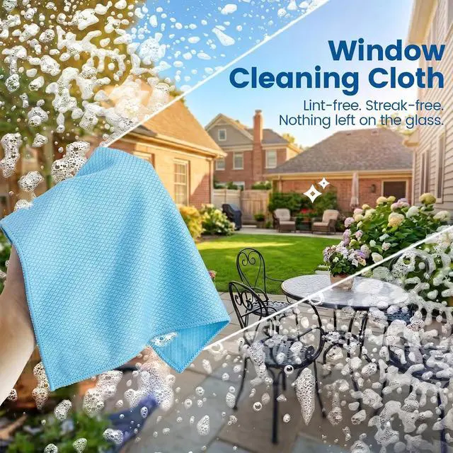 Alt view image 4 of 7 - Niveaya Microfiber Glass Cleaning Cloth, Reusable Fish Scale Cloth 8 Pack | Streak Free Lint Free Cleaning Towels, Quick Drying Polishing Cloth for Window, Kitchen, Shower, Stainless Steel, Auto