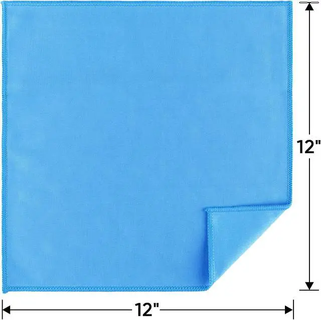 Alt view image 6 of 7 - HOMEXCEL Microfiber Glass Cleaning Cloth 12 PK, Lint Free Streak Free, Reusable Cleaning Cloth for Cleaning Windows, Glasses, Mirrors, Screens, Stainless Steel, and More Blue-12×12