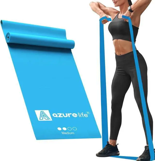 Main image of A AZURELIFE Professional Individual Exercise Resistance Bands, Single 5, 6,7 Ft or 8 Yards Elastic Bands, Non-Latex Stretch Bands for PT, Yoga, Pilates, Rehab, at-Home or The Gym Workouts