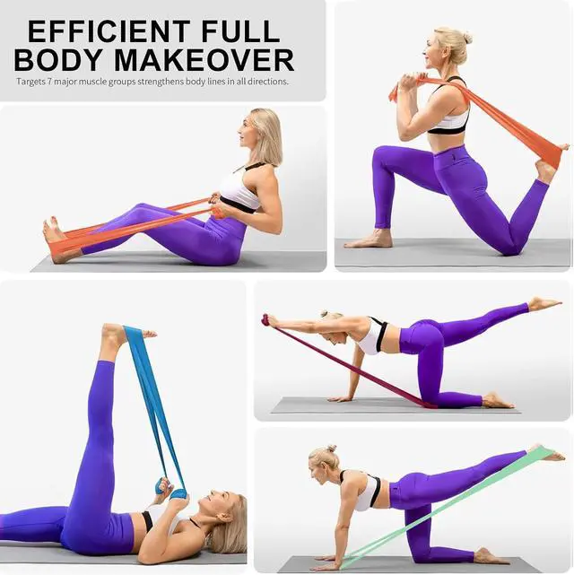 Alt view image 7 of 7 - A AZURELIFE Professional Individual Exercise Resistance Bands, Single 5, 6,7 Ft or 8 Yards Elastic Bands, Non-Latex Stretch Bands for PT, Yoga, Pilates, Rehab, at-Home or The Gym Workouts