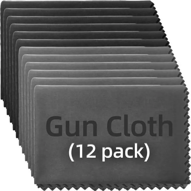 Main image of 12 Pack Microfiber Gun Cleaning Cloth, 12"x12" Lint Free Gun Cleaning Rags (Gray & Black)