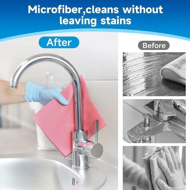 Alt view image 5 of 7 - 12 Pcs Large German Universal Household Towels Dishcloths, Soft Absorbent Cleaning Cloths Reuseable Wipes Rag for Windows Glass Mirror Car,Home Kitchen Pets Polish(Mix-Color)