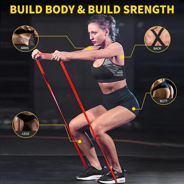 Alt view image 5 of 7 - ROSAPOAR Resistance Band Pull up Band Fitness Exercise Bands Natural Latex for Workout Body Stretch Powerlifting Band Fitness Sport Training at Home/The Gym