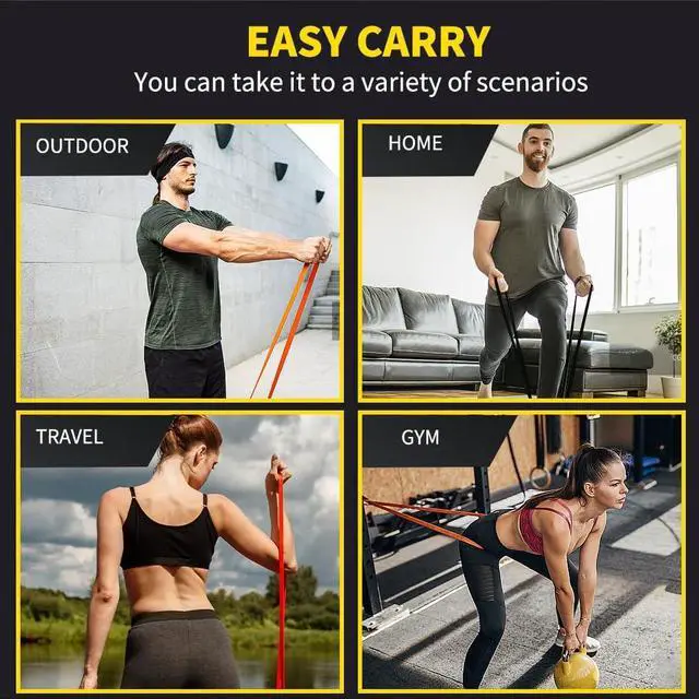 Alt view image 6 of 7 - ROSAPOAR Resistance Band Pull up Band Fitness Exercise Bands Natural Latex for Workout Body Stretch Powerlifting Band Fitness Sport Training at Home/The Gym