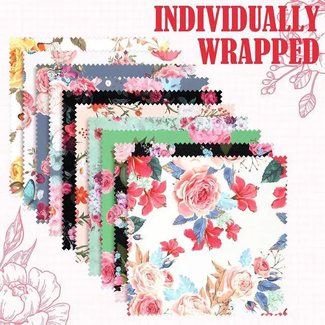 Alt view image 2 of 7 - Sinmoe 20 Pcs Microfiber Cleaning Cloth Elegant Flower Design Microfiber Cloth Soft Multicolor Glasses Cleaner for Eyeglasses Camera Lens Cell Phone Screens Glasses, 6 x 6 Inches