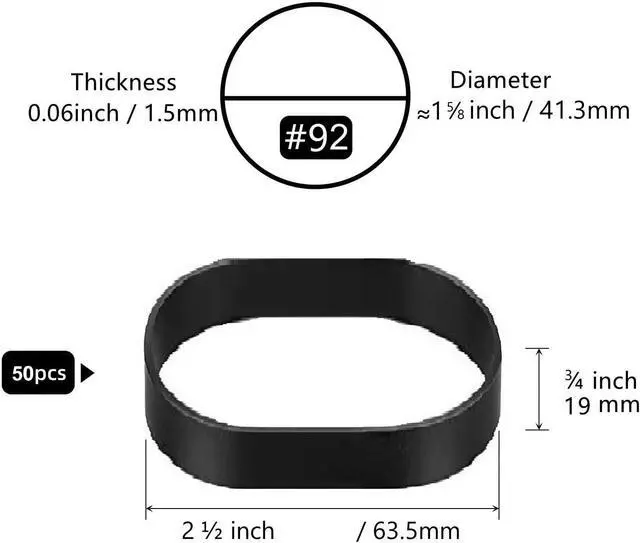 Alt view image 2 of 6 - Thick Rubber Bands Heavy Duty - Black Wide Strong Elastic Industrial Tactical Rubber Bands with UV Heat Cold Resistant for Survival Camping (#92)