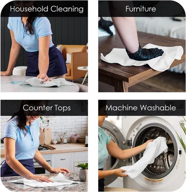 Alt view image 3 of 7 - Avalon Towels Microfiber Cleaning Cloths (Value Pack of 12) - Size 12 x 12 Inches, Highly Absorbent Cleaning Rags, Lint Free, Reusable and Washable, Microfiber Towels for Cars