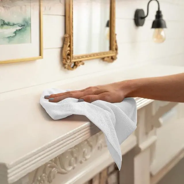 Alt view image 4 of 7 - Avalon Towels Microfiber Cleaning Cloths (Value Pack of 12) - Size 12 x 12 Inches, Highly Absorbent Cleaning Rags, Lint Free, Reusable and Washable, Microfiber Towels for Cars
