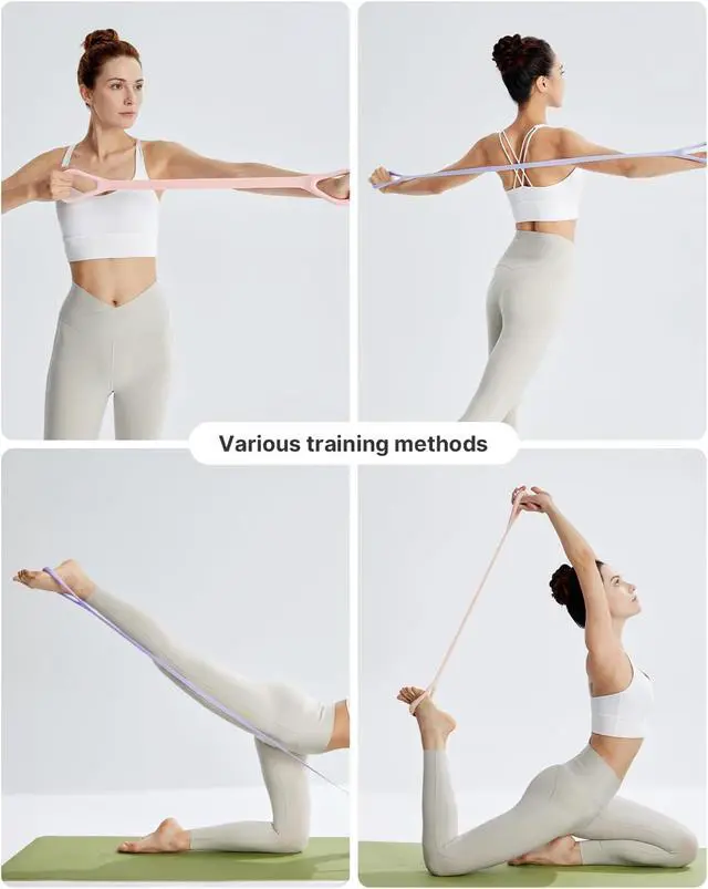 Alt view image 4 of 6 - YOTTOY Figure 8 Resistance Band, Elastic Resistance Band with Comfortable Handles for Home Workout, Physical Therapy, Arm, Leg & Glute Training