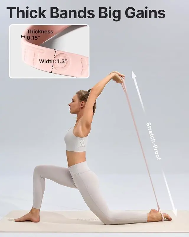 Alt view image 6 of 6 - YOTTOY Figure 8 Resistance Band, Elastic Resistance Band with Comfortable Handles for Home Workout, Physical Therapy, Arm, Leg & Glute Training