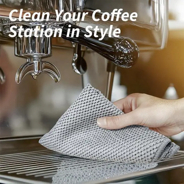 Alt view image 6 of 7 - Barista Microfiber Towels 6-Pack, Coffee Cloths 12"x12" | Espresso Accessories Cleaning Towel for Steam Wands & Countertops, Essential Coffee Bar Accessories
