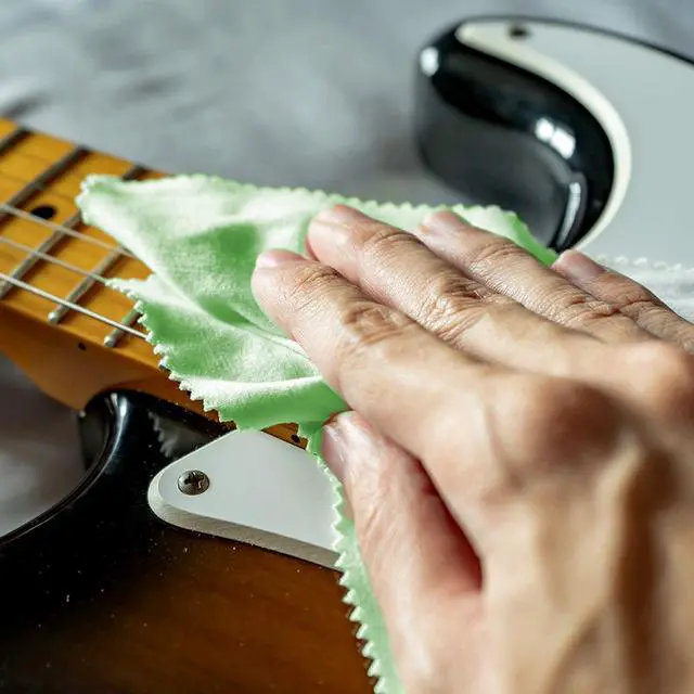 Alt view image 2 of 7 - AAwipes Guitar Cloths Microfiber Green 6pcs 12"x12" Plush Polishing Cloths | For Musical Instruments Premium Cleaning Cloths For Guitar Violin Piano Clarinet Trumpet Sax Universal (U2932)