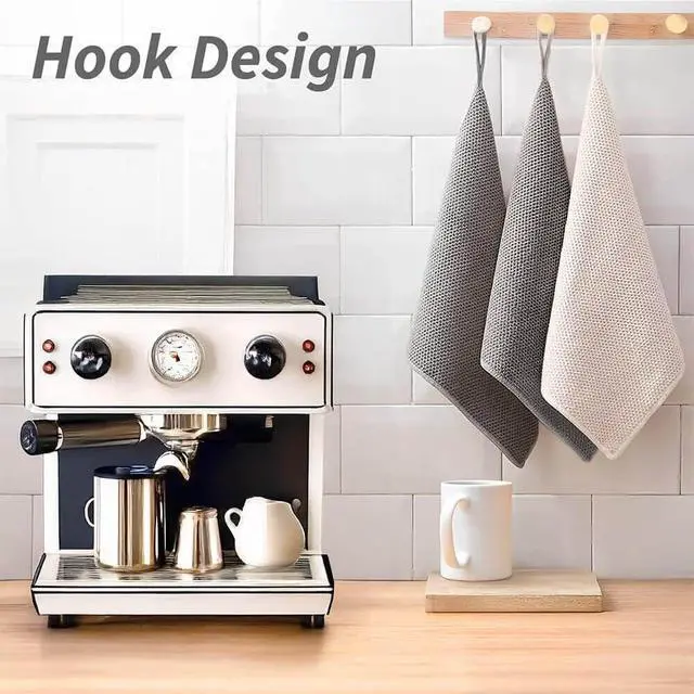 Alt view image 3 of 7 - Barista Microfiber Towels 6-Pack, Coffee Cloths 12"x12" | Espresso Accessories Cleaning Towel for Steam Wands & Countertops, Essential Coffee Bar Accessories