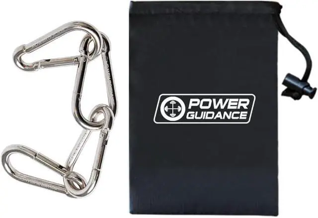 Alt view image 4 of 7 - POWER GUIDANCE Stainless Steel Snap Hook, Carabiner Fit for LAT Pulldown Attachments, Chrome-Plated Coating, Cable Machine Accessories for Home Gym, Weight or Climbing attachments, Set of 4