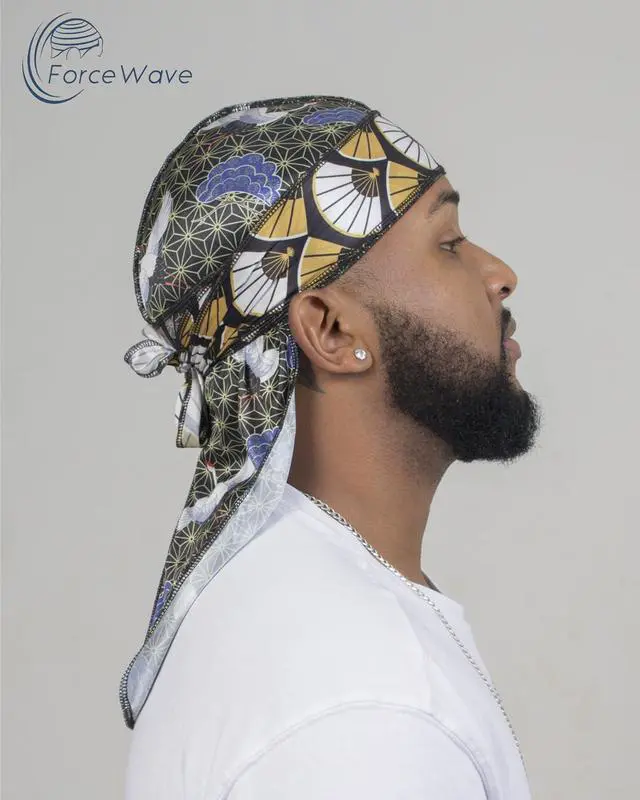 Alt view image 3 of 4 - ForceWave Designer Durag, Silky Durag Du rag with Designed Pattern | Breathable, lightweight, soft, comfortable, polyester, unique patterns, for waves, workout, daily wear, outfit matching