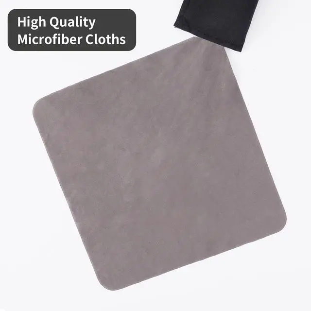 Alt view image 6 of 6 - Reusable Microfiber Glasses Cleaner Cleaning Cloth Wipes with Pouch BK,4Pcs | Portable Pouch Keychain for Eyeglass Lens Sunglasses Jewelry Electronics and Screen,Scratch-Free,Streak-Free, Lint-Free