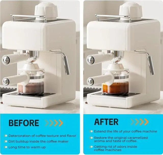 Alt view image 2 of 7 - Y-Kelin Coffee Maker Cleaner And Descaler Tablets - 12Count Descaling & Cleaning Solution for Coffee Makers, Pot, Espresso Machines Removes Stains & Oils