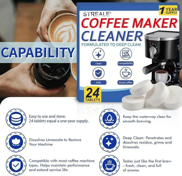 Alt view image 5 of 7 - Coffee Machine Cleaner & Descaler Tablets - 24 Pack, Compatible with Nespresso, Keurig, Ninja, DeLonghi, Miele, Breville, Philips & All Major Brands, for Coffee Maker Pot, Espresso & Drip Machines