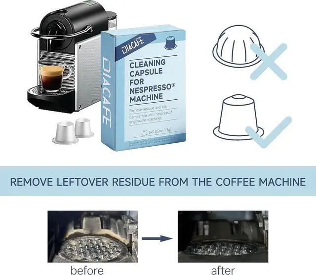 Alt view image 3 of 7 - Cleaning Capsule Compatible with Nespresso Machine, 6ct Cleaning Pods for Nespresso Originaline coffee machine, Descaling solution