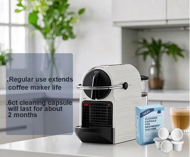 Alt view image 6 of 7 - Cleaning Capsule Compatible with Nespresso Machine, 6ct Cleaning Pods for Nespresso Originaline coffee machine, Descaling solution