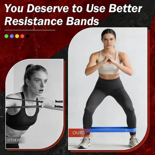 Alt view image 6 of 6 - Resistance Bands for Working Out, 5 Levels Exercise Bands Set | Stretch Bands for Exercise for Women&Men, Workout Bands for Fitness, Yoga, Pilates, Physical Therapy