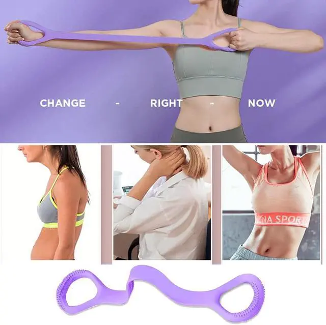 Alt view image 3 of 7 - Figure 8 Fitness Resistance Band, Arm|Back Training Elastic Ropes - Pure Barre Workout Chest Arm and Shoulder Stretch Bands Exercise Equipment for Physical Therapy,Yoga,Pilates, Stretching