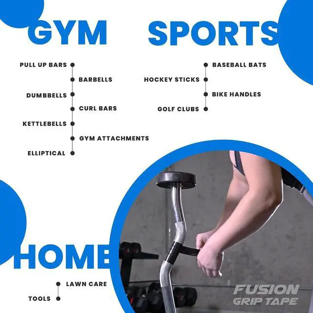 Alt view image 7 of 7 - Core Prodigy Fusion Grip Tape - Silicone Rubber Wrap for Pull Up Bars, Barbells, Dumbbells, Sports and Gym Equipment, and Tools