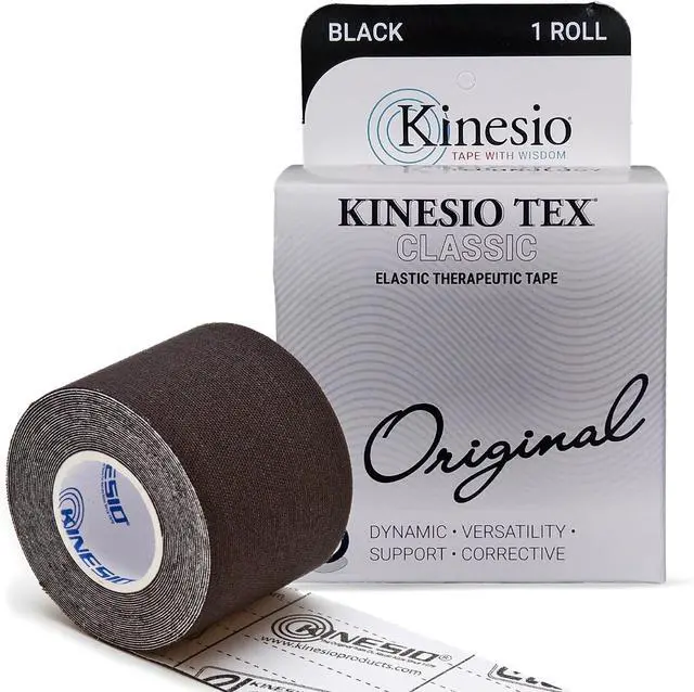 Main image of Kinesio Taping - Elastic Therapeutic Athletic Tape Tex Classic - Black, 2 in. x 13 ft