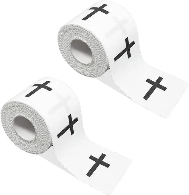 Main image of 2Pcs Christian Athletic Tape 2IN X 23FT Cotton Zinc Oxied White Sports Tape for Sports, Cross Athletic Wrist Tape for Gymnastics