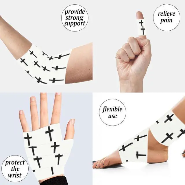 Alt view image 4 of 6 - 2Pcs Christian Athletic Tape 2IN X 23FT Cotton Zinc Oxied White Sports Tape for Sports, Cross Athletic Wrist Tape for Gymnastics