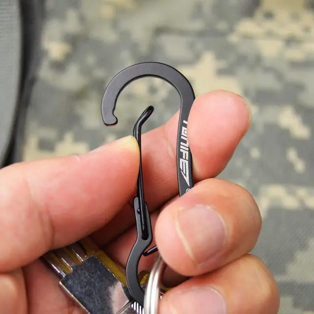 Alt view image 4 of 6 - TONIFE Carabiner Clip 2-Pack, Stainless Steel Carabiner Keychain, Spring Snap Hook for Dog Leash and Key Ring