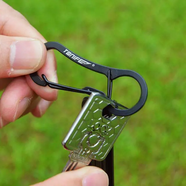 Alt view image 5 of 6 - TONIFE Carabiner Clip 2-Pack, Stainless Steel Carabiner Keychain, Spring Snap Hook for Dog Leash and Key Ring