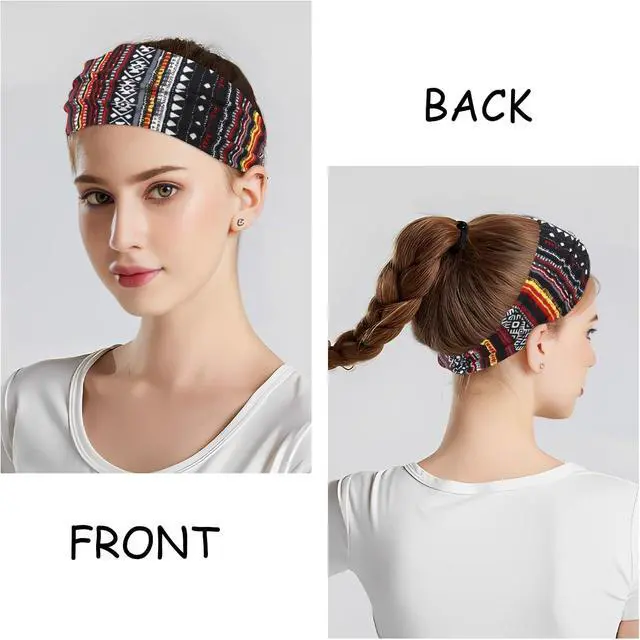 Alt view image 6 of 7 - YARIEW 6Pcs Sports Headbands for Women and Men Head Bands Sweatbands | Elastic Bandanas Headbands Hair Wrap Headwrap Wide Thick Workout Yoga Mens Cooling Running Sports Headband