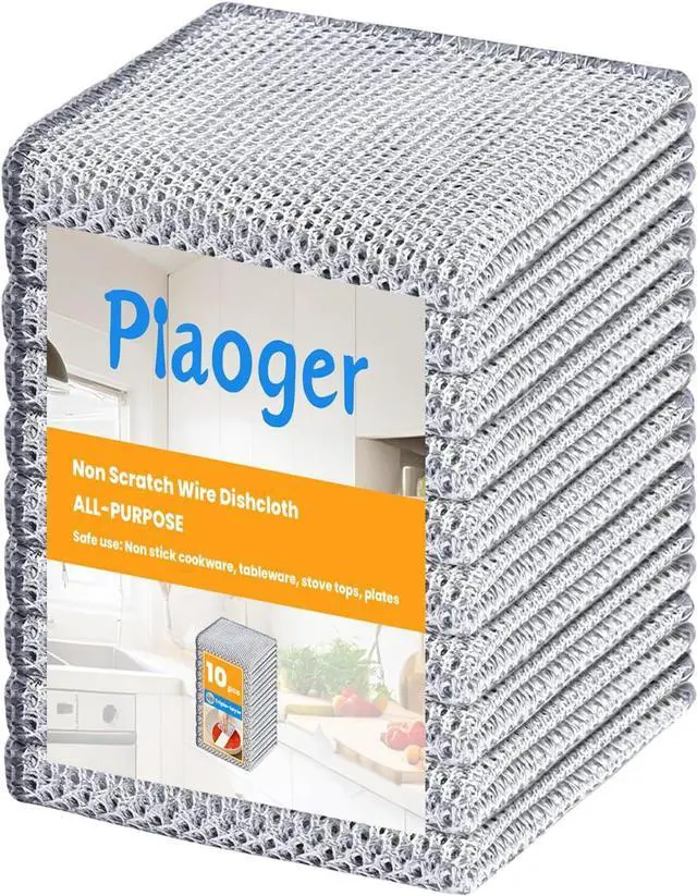 Alt view image 3 of 6 - Reusable Silver Mesh Dish Cloths 10 Pack - Quick-Dry Eco