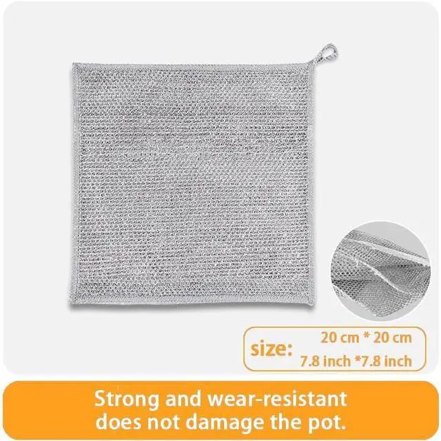 Alt view image 4 of 6 - Reusable Silver Mesh Dish Cloths 10 Pack - Quick-Dry Eco
