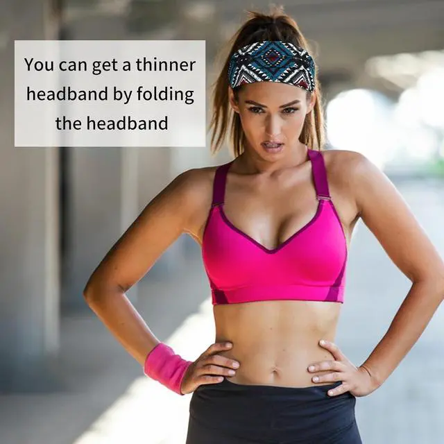 Alt view image 7 of 7 - YARIEW 6Pcs Sports Headbands for Women and Men Head Bands Sweatbands | Elastic Bandanas Headbands Hair Wrap Headwrap Wide Thick Workout Yoga Mens Cooling Running Sports Headband