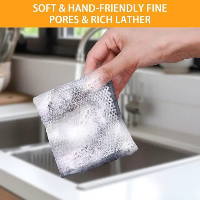 Alt view image 5 of 6 - Reusable Silver Mesh Dish Cloths 10 Pack - Quick-Dry Eco