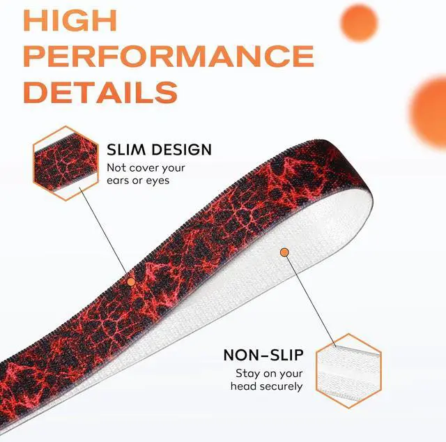 Alt view image 6 of 7 - Thin Sports Headbands for Women, Men & Kids - 5 Pack Elastic Skinny Sweatbands, No-Slip Soft Hair Bands for Running, Workout, Yoga, Tennis, Basketball, Soccer, Football - Colorful