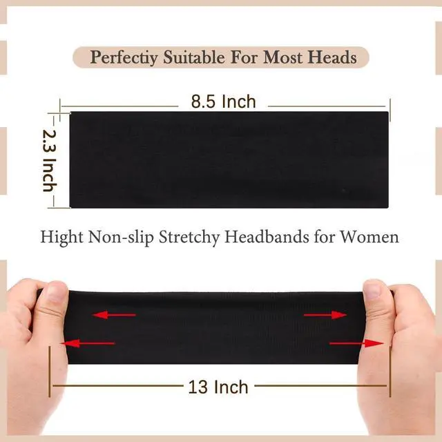 Alt view image 2 of 7 - Kachanaa 6 Packs Fashion Sports Headbands for Women Soft Non-Slip Elastic Fabric Sports Hair Bands for Women Hair Accessories for Daily Workout Yoga Running