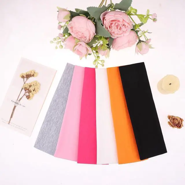 Alt view image 5 of 7 - Kachanaa 6 Packs Fashion Sports Headbands for Women Soft Non-Slip Elastic Fabric Sports Hair Bands for Women Hair Accessories for Daily Workout Yoga Running